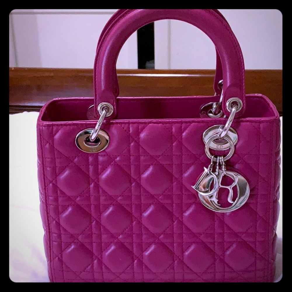 Christian Dior Cannage Lambskin Leather Medium